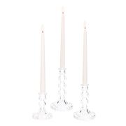20 cm Kristal Şamdan Mumluk ve Mum Seti (Tekli)