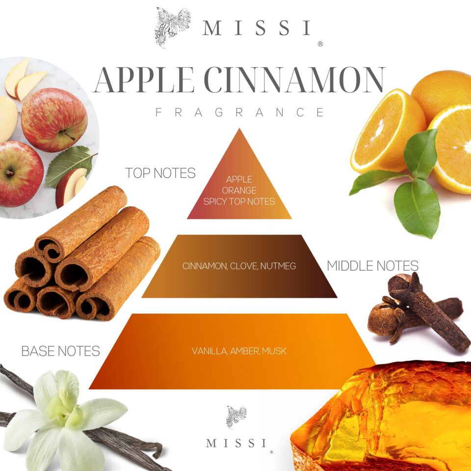 Yılbaşı 150 ml Seramik Kozalak Taşlı Bambu Çubuklu Apple&Cinnamon Oda Kokusu
