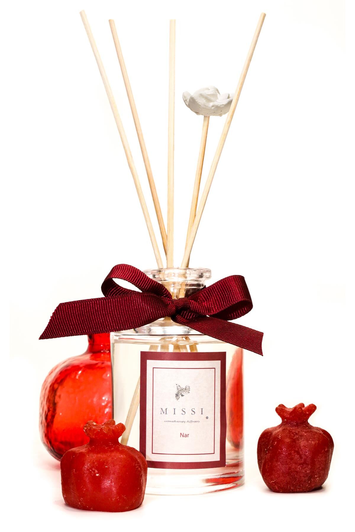 110 cc Silindir Şişe Bambu Çubuklu Nar Oda Kokusu