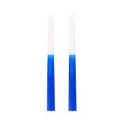 2'li Saks Mavisi Degrade Konik Şamdan Mum Seti