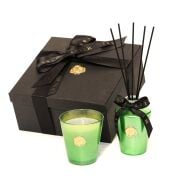 Yılbaşı 130 ml Yeşil Golden Glow Apple& Cinnamon Oda Kokusu Ve Vegan Mum Hediye Seti (Dekoratif Hediye Sıvama Kutulu)