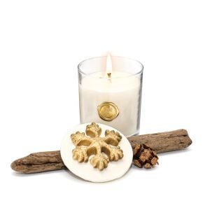Yılbaşı Gold Kar Tanesi Seramik Taş Kapaklı  Apple&Cinnamon Vegan Mum