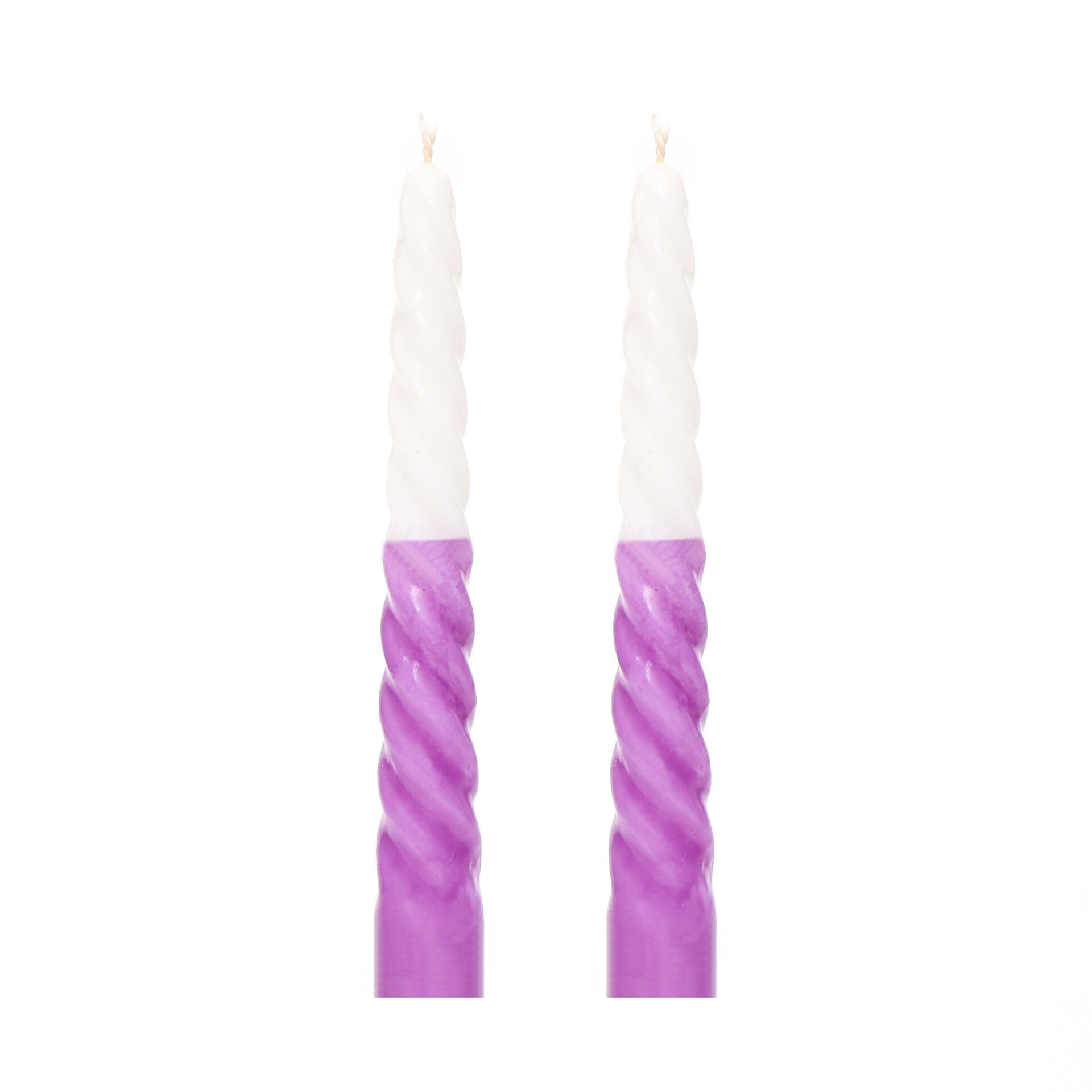 2'li Degrade Mor Burgulu Şamdan Mum Seti