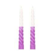 2'li Degrade Mor Burgulu Şamdan Mum Seti