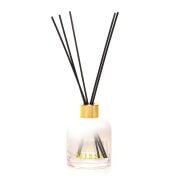 130 ml Degrade Beyaz Cam Şişe Bambu Çubuklu Black Orchid Oda Kokusu