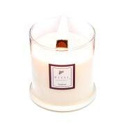 Büyük Üfleme Cam Ahşap Fitilli Gardenya Vegan Mum (380 gr)