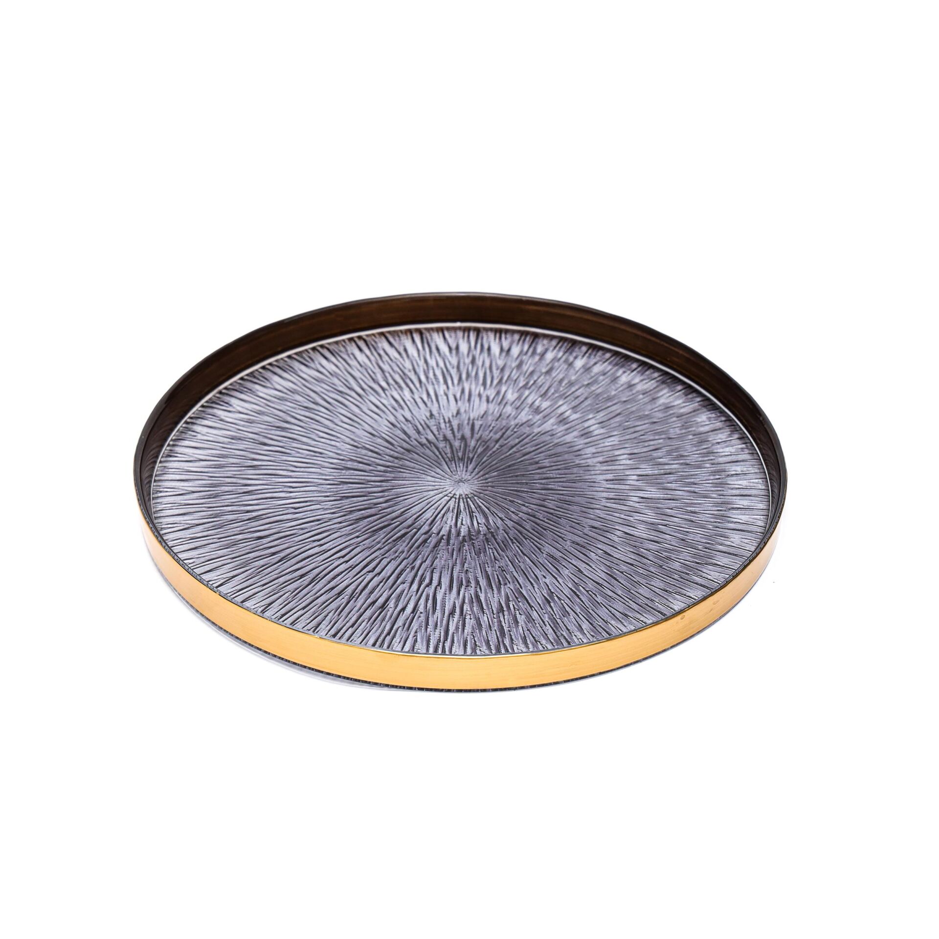 Dekoratif Siyah Cam Sunumluk Tepsi/tabak