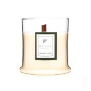 Büyük Üfleme Cam Ahşap Fitilli Geceyarısı Çiçeği Vegan Mum (380 gr)