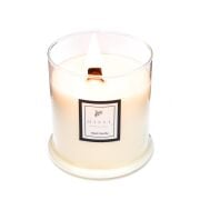 Büyük Üfleme Cam Ahşap Fitilli Black Vanilya Vegan Mum (380 gr)