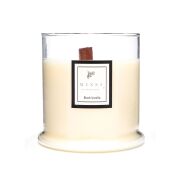 Büyük Üfleme Cam Ahşap Fitilli Black Vanilya Vegan Mum (380 gr)