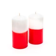 2li Degrade Kırmızı Silindir Mum (5,5 X11 cm)