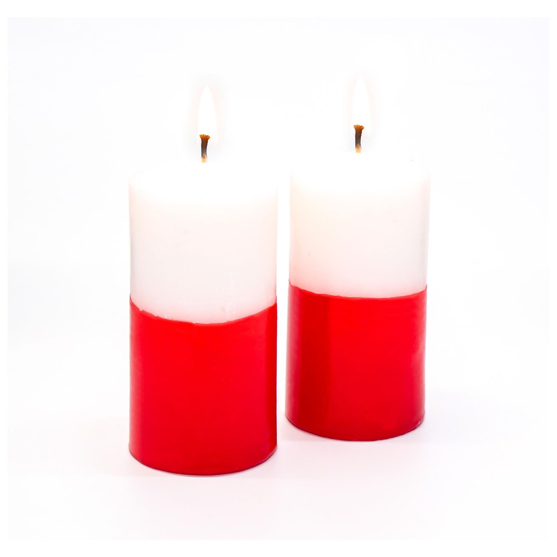 2li Degrade Kırmızı Silindir Mum (5,5 X11 cm)