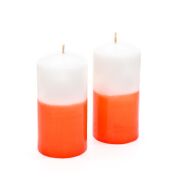 2li Degrade Turuncu Silindir Mum (5,5 X11 cm)
