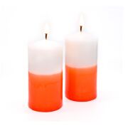 2li Degrade Turuncu Silindir Mum (5,5 X11 cm)