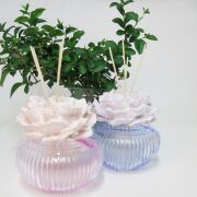 Kristal Şişe Mavi Gül Taşlı Yasemin Sandal  Oda Kokusu