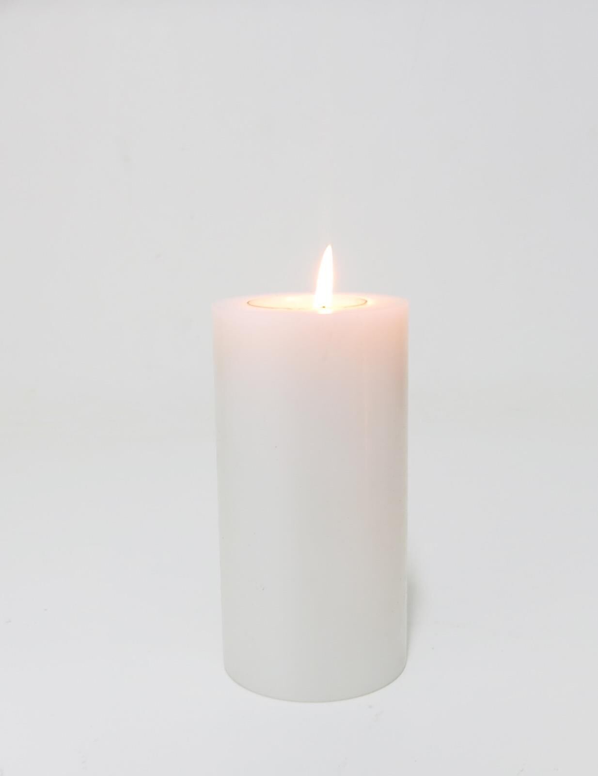 7X14 cm Düz Kesim Blok Mumluk ve Tealıght Seti