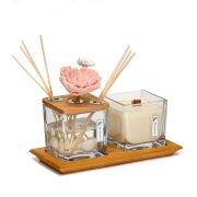 Vıp 250 ml Dekorlu Dark Amber Oda Kokusu ve Vegan Mum Seti