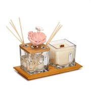 Vıp 250 ml Dekorlu Dark Amber Oda Kokusu ve Vegan Mum Seti