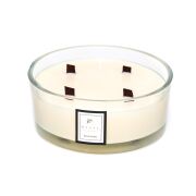 Büyük Cam Çanak İçi Ahşap Fitilli Black Vanilya Vegan Mum (19 cm çap)