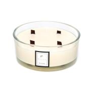 Büyük Cam Çanak İçi Ahşap Fitilli Black Vanilya Vegan Mum (19 cm çap)