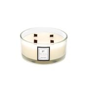 Büyük Cam Çanak İçi Ahşap Fitilli Black Vanilya Vegan Mum (19 cm çap)