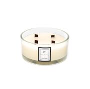 Büyük Cam Çanak İçi Ahşap Fitilli Black Vanilya Vegan Mum (19 cm çap)