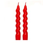 Yılbaşı 2li Twirl Glow Kırmızı Şamdan Mum Seti (18 cm)