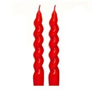 Yılbaşı 2li Twirl Glow Kırmızı Şamdan Mum Seti (18 cm)