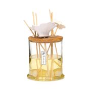 250 ml Dekorlu Masif Ahşap Kapaklı Yuvarlak Şişe Beyaz Yasemin Oda Kokusu