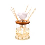 250 ml Dekorlu Masif Ahşap Kapaklı Yuvarlak Şişe Dark Amber Oda Kokusu