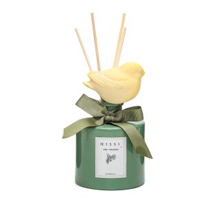 200 ml Yeşil Şişe Kuş Seramik Taşlı Gardenya Oda Kokusu