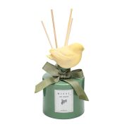 200 ml Yeşil Şişe Kuş Seramik Taşlı Gardenya Oda Kokusu