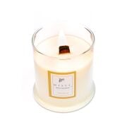 Büyük Üfleme Cam Ahşap Fitilli Dark Wood Vegan Mum (380 gr)