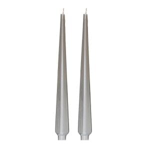 Yılbaşı 2 Li Gümüş Piramit Şamdan Mum Seti-33 Cm