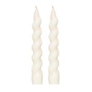 2li Twirl Glow Beyaz Şamdan Mum Seti (18 cm)