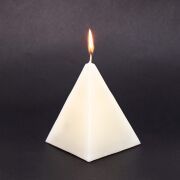 Dekoratif Ekru Piramit Mum