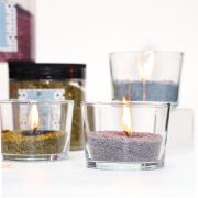 Oud Vanilya Kokulu Gri Yaratıcı İnci Tozu Mum (30 adet fitil ile birlikte)-250 gr