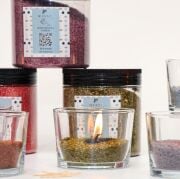 White Jasmine Kokulu Yeşil Yaratıcı İnci Tozu Mum (30 adet fitil ile birlikte)-250 gr