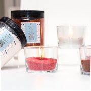 Garden Rose-Pudra Kokulu Pembe Yaratıcı İnci Tozu Mum (30 adet fitil ile birlikte)-250 gr