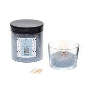 Vanilya Sandal Kokulu Mavi Yaratıcı İnci Tozu Mum (30 adet fitil ile birlikte)-250 gr