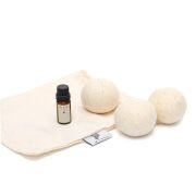 3 Adet Yün Çamaşır Kurutma Topu + 10ml Hanımeli Esansı