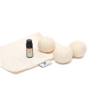 3 Adet Yün Çamaşır Kurutma Topu + 10ml Hanımeli Esansı