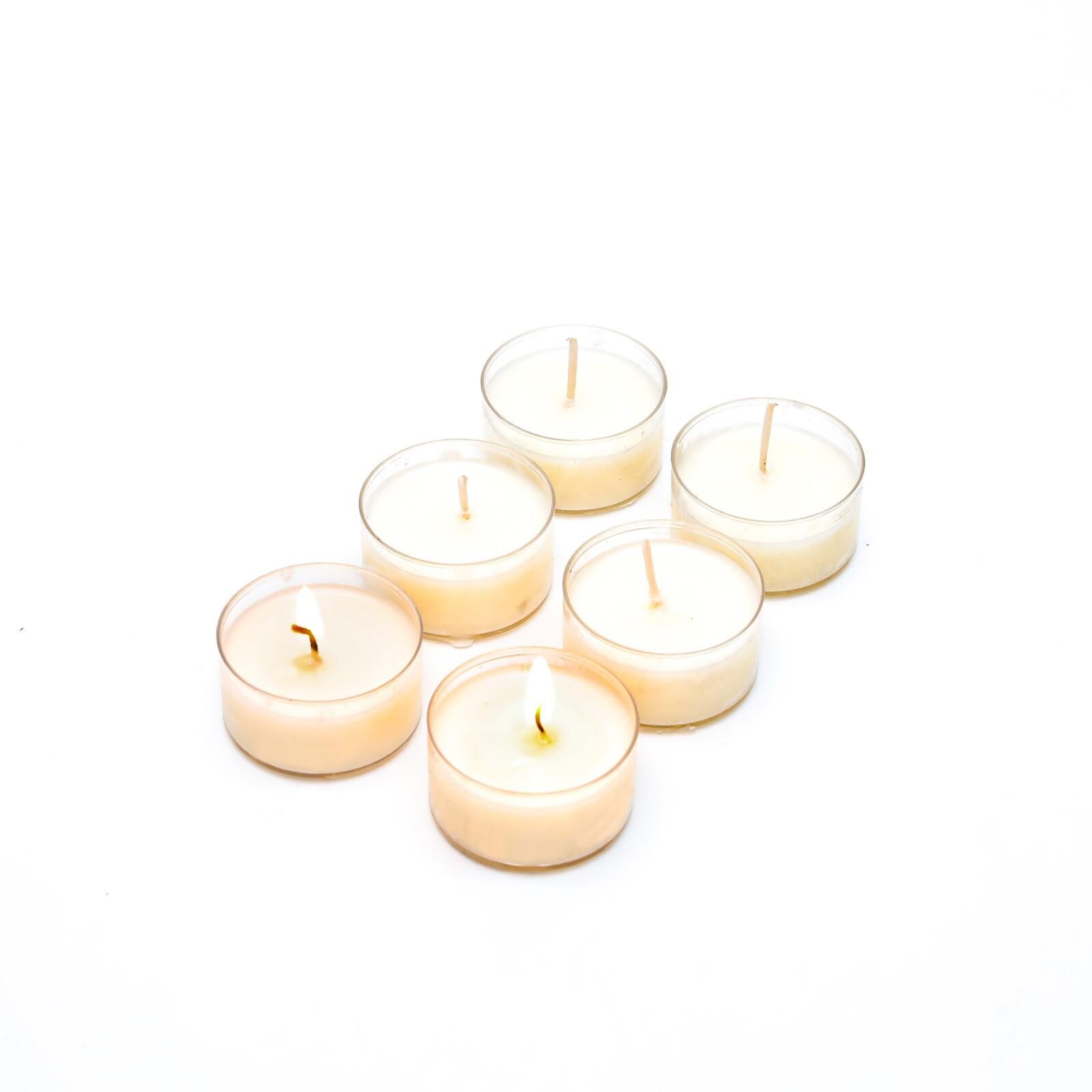 6lı Amber Çiçeği Kokulu Bitkisel Tealight Mum Seti