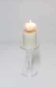 Ayaklı El Yapımı Cam Şamdan Mumluk (18 CM)