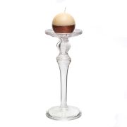 Ayaklı El Yapımı Cam Şamdan Mumluk (30 cm)