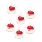 Sevgililer Günü 6lı Kalp Kabartmalı Rosewood Kokulu Tealight Mum Seti