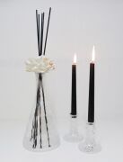 MİSSİ XL İNCE ÖZEL DOKULU CAM VAZO SİYAH UZUN ÇUBUKLU DARK AMBER ODA KOKUSU