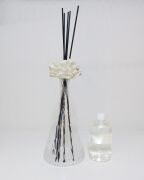 Xl İnce Özel Dokulu Cam Vazo Siyah Uzun Çubuklu Dark Amber Oda Kokusu