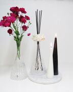 Xl İnce Özel Dokulu Cam Vazo Siyah Uzun Çubuklu Dark Amber Oda Kokusu