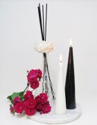 Xl İnce Özel Dokulu Cam Vazo Siyah Uzun Çubuklu Dark Amber Oda Kokusu